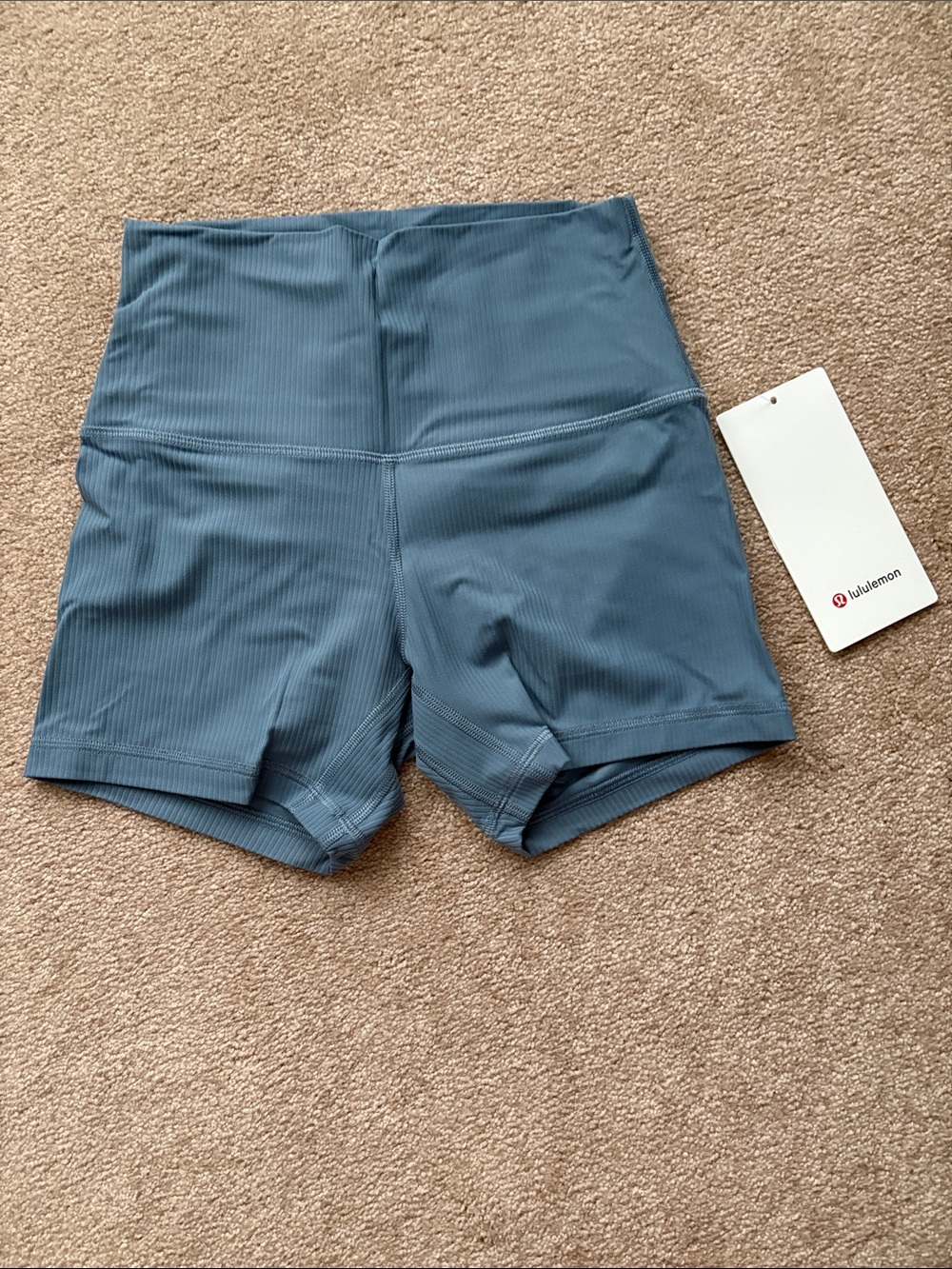 lululemon athletica Ribbed High-Rise Bike Shorts — Slate